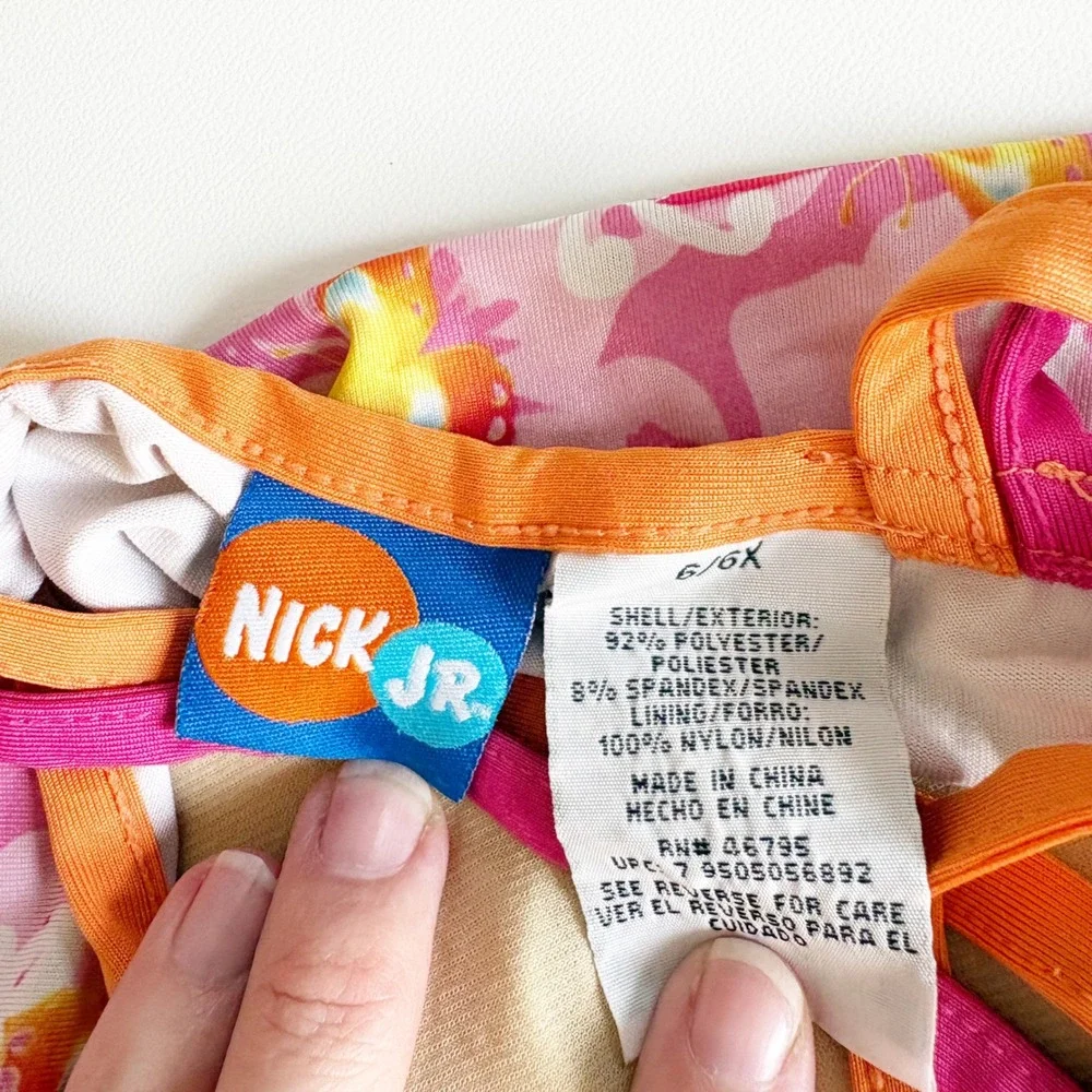 Nick‎ Jr Girls Dora the Explorer Butterfly Vintage Y2K One Piece Swimsuit 6/6X